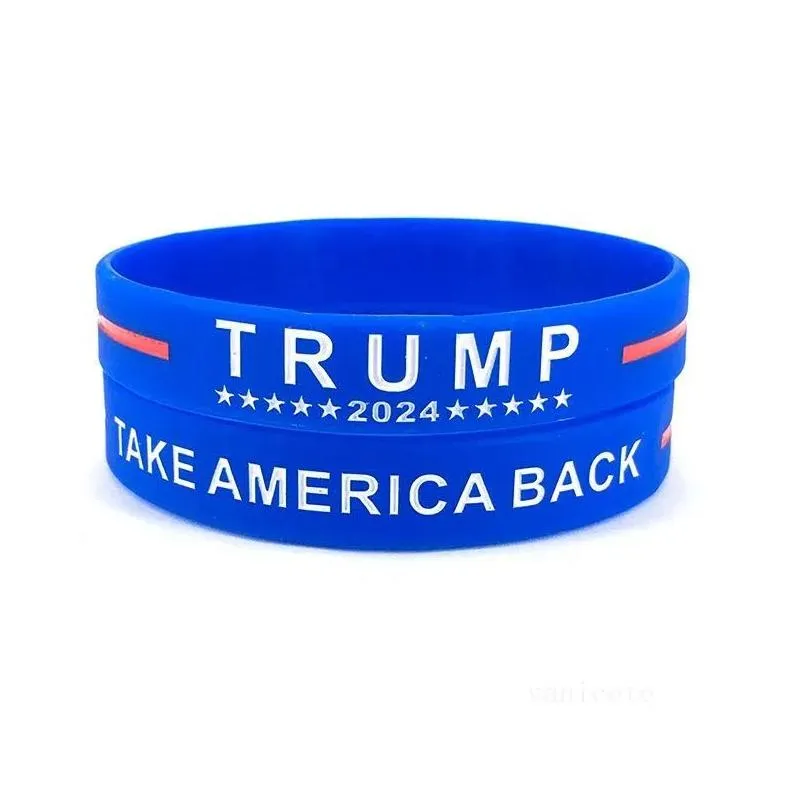 trump 2024 silicone bracelet party favor keep america wristband cpa5721 bb0518