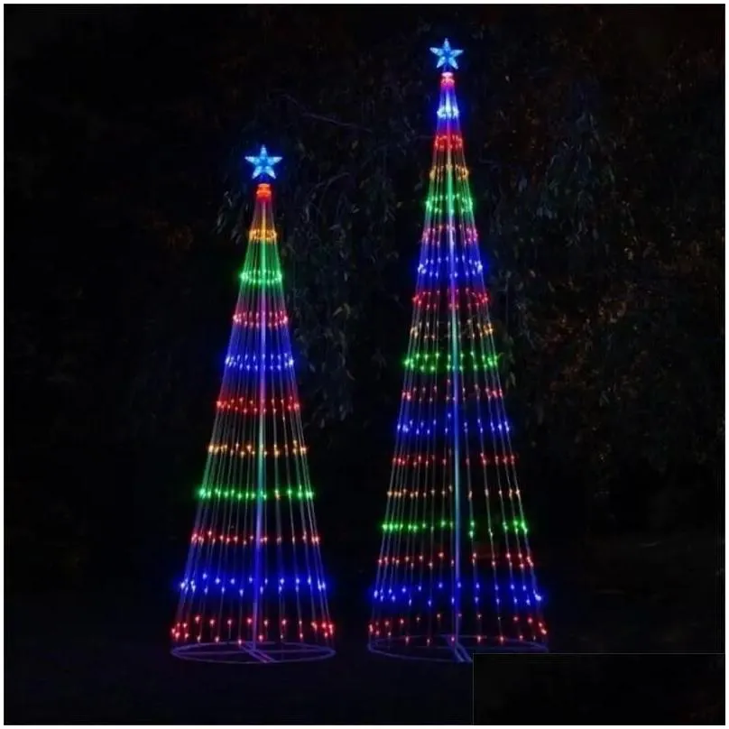 christmas decorations led christmas tree lightshow string cone waterfall star lights outdoor multicolor lightshow for wedding party decoration eu plug