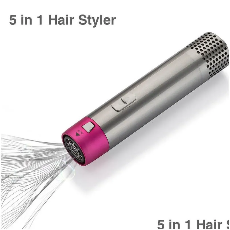 hair dryer 5 in 1 electric curling iron blow air comb roller and straightening brush removable household gift boxed