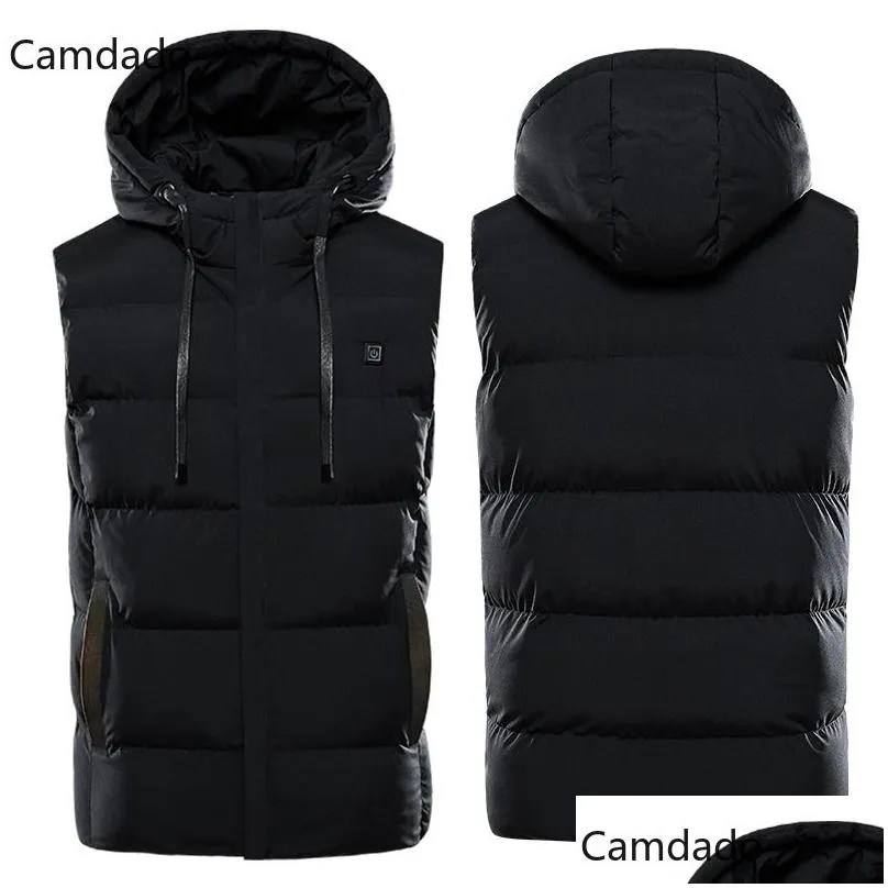 e-baihui 7 areas 9 zone heated hooded vest electric heat intelligent warm clothes asian size men electric heating jacket body warmer no charge