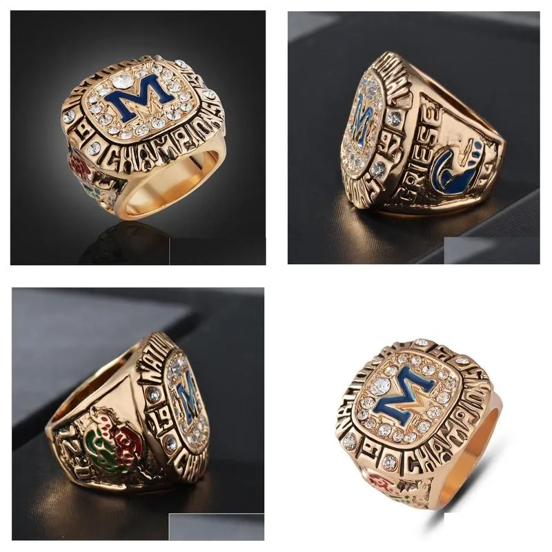 ncaa 1997 university of michigan wolverine rose bowl high-end championship ring mens jewelry friends birthday gift fan memorial