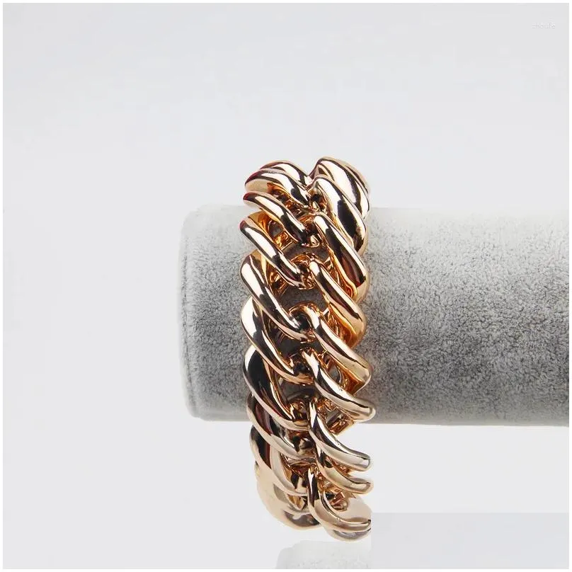 charm bracelets fashion acrylic chunky chain women`s exaggerated rose gold color wrap cuff & bangle statement jewelry