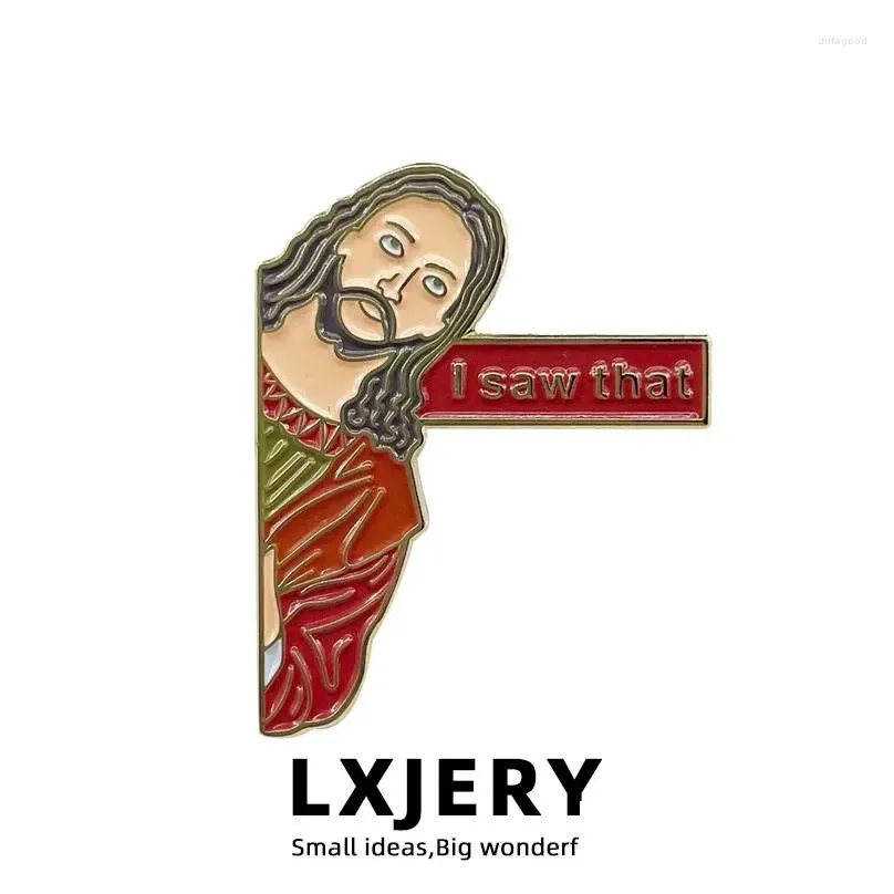 brooches lxjery i saw that pins badge on backpack funny jesus brooch for clothes broche schoolbag