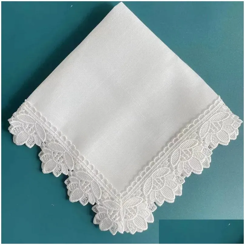 table napkin 12 pieces white napkins hemstitched cocktail for party wedding cloth linen fabric cotton dinner