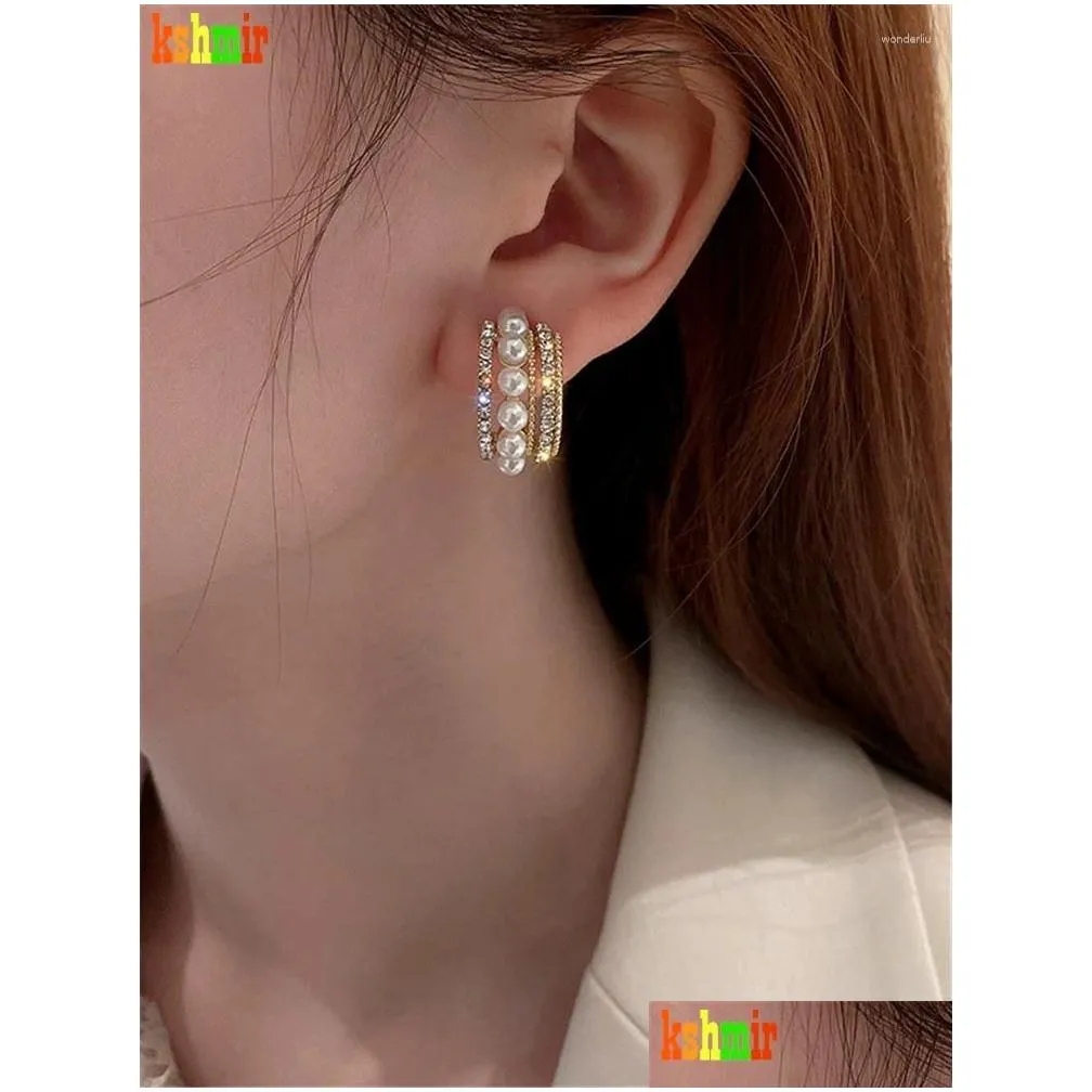 dangle earrings kshmir temperament c pearl 2024 south korean fashion earring girl multi-layer tide