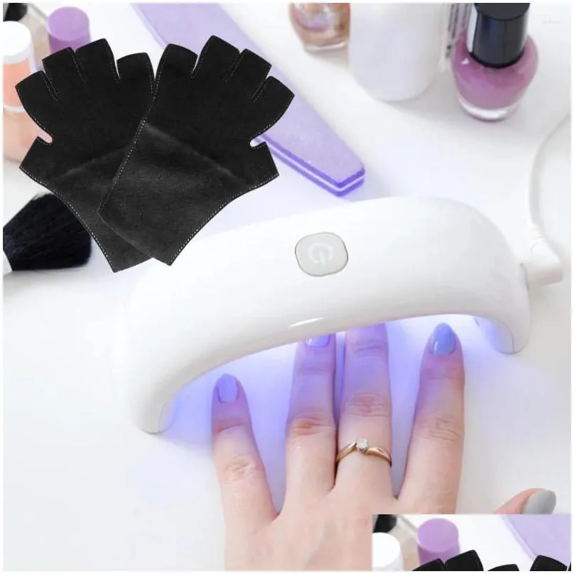 nail dryers 3 pairs sun gloves potherapy protection uv sunscreen gel salon supply hand protector manicure tools light