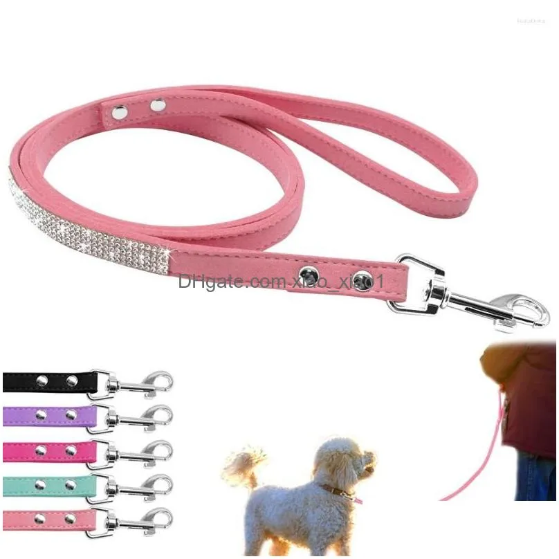 dog collars bling rhinestone cat leather pet puppy kitten collar walk leash lead for small medium dogs cats chihuahua pug yorkie