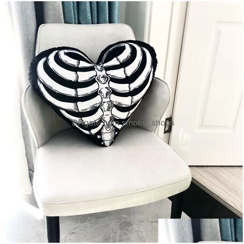 cushion decorative pillow home decor heart cushion living room skull personality decoration gift retro throw for halloween holiday bedroom