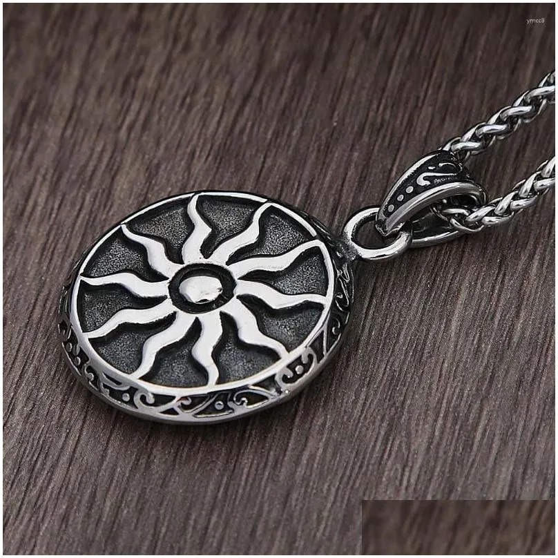 pendant necklaces vintage greek mythology sun god apollo necklace men punk fashion amulet stainless steel chain jewelry gift
