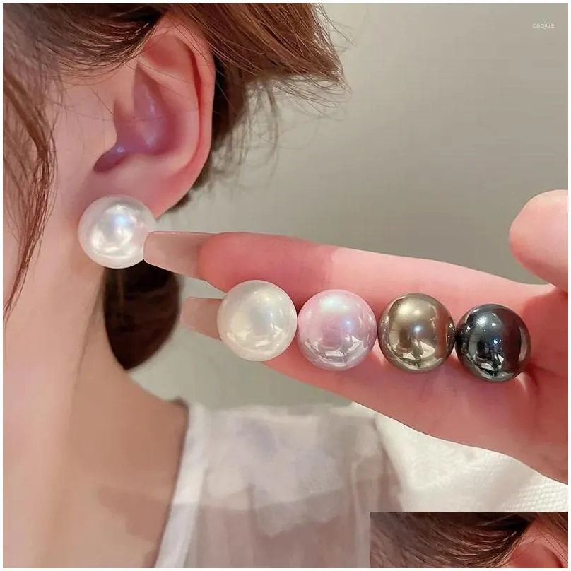 stud earrings kaitin highlighted pearl for women retro french versatile premium earring elegant style light luxury jewelry