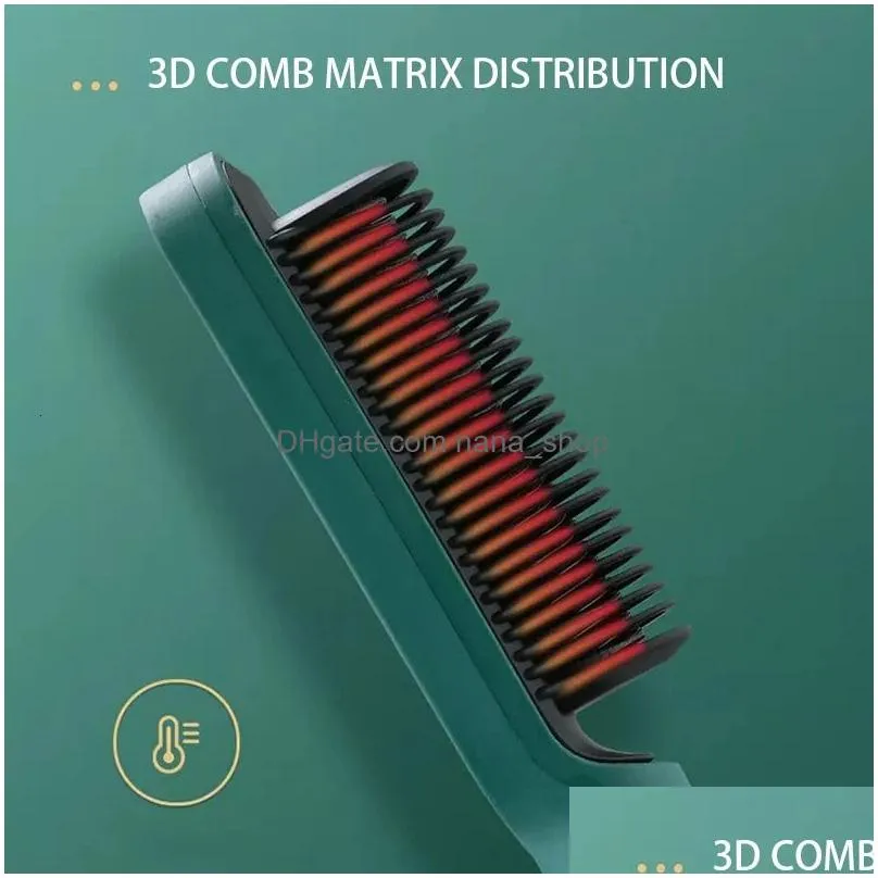 electric comb multifunctional straight hair straightener negative ion anti scalding styling tool straightening brush 240126