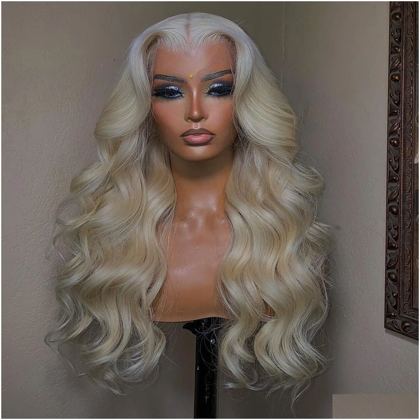 Synthetic Wigs 40 Inch 613 Honey Blonde Lace Front Human Hair Brazilian Body Wave Colored Hd Frontal Wig For Women Heat Resistant Dr Dhwqv