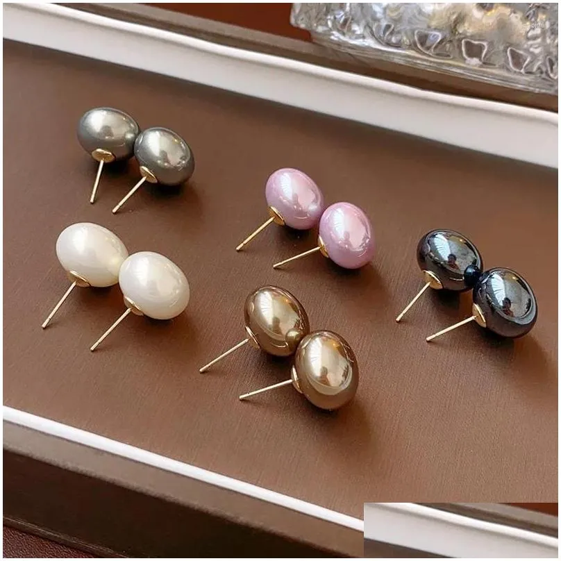 stud earrings kaitin highlighted pearl for women retro french versatile premium earring elegant style light luxury jewelry