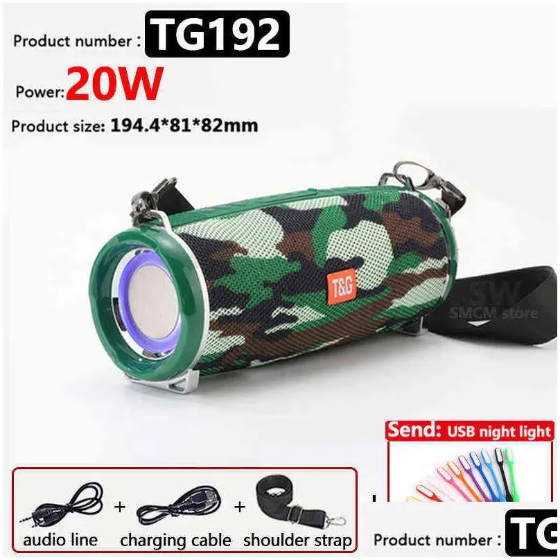 portable speakers 50w high power tg187 bluetooth speaker waterproof portable column for pc computer speakers subwoofer boom box music center fm tf
