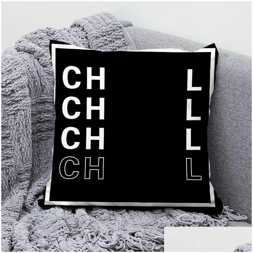 designer luxury letter pillow high quality bedding home room decor pillowcase couch chair black and white car multisize men women casual