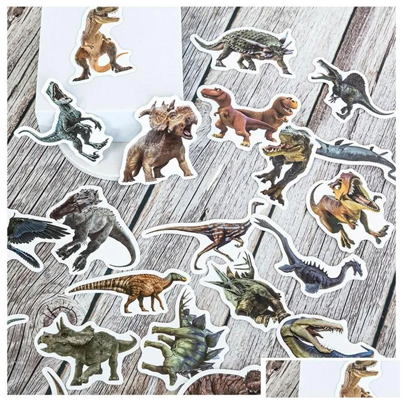 50pcs dinosaur stickers cute waterproof cartoon sticker for kids for stationery luggage teaching rewards b007