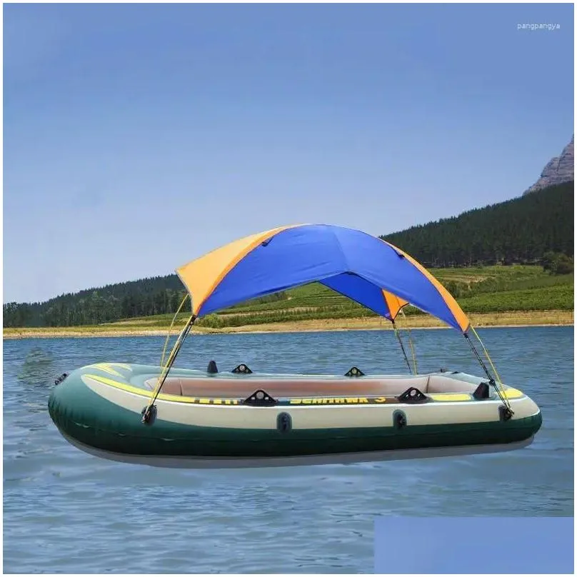 all terrain wheels 2-4 persons boat sunshade inflatable folding canopy awning tent for intex rubber dinghy