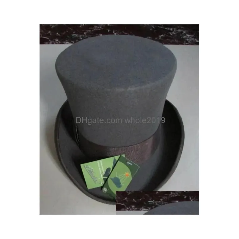 wide brim hats bucket lihua women party fashion wool tophats mens flat top hats 100 wool derby hat felt 18cm7inch bowler magic hat
