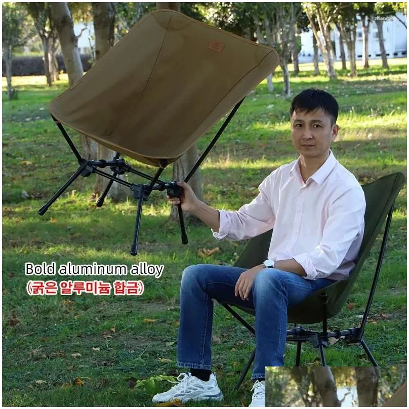 camp furniture guideseries outdoor camping moon chair ultralight aluminum alloy folding fishing backrest portable seat picnic bbq