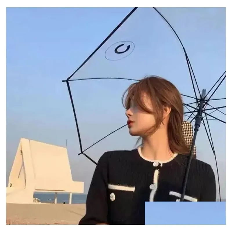 transparent womens umbrella letter folding fully automatic mens designer umbrella collection portable outdoor rainy umbrellas nice