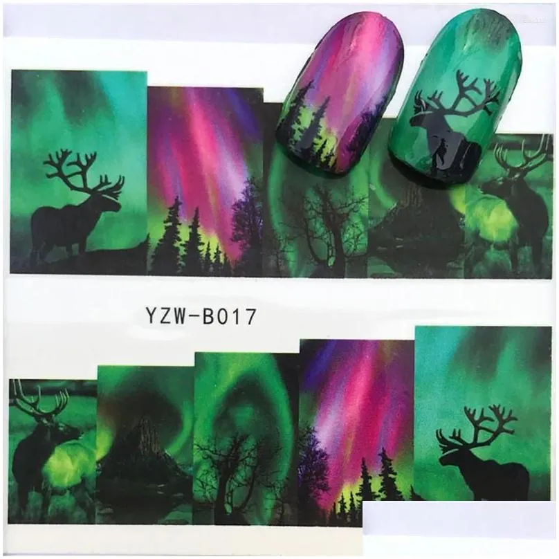 nail stickers alien space elk black beard cute applique for nails ornaments sliders decoration