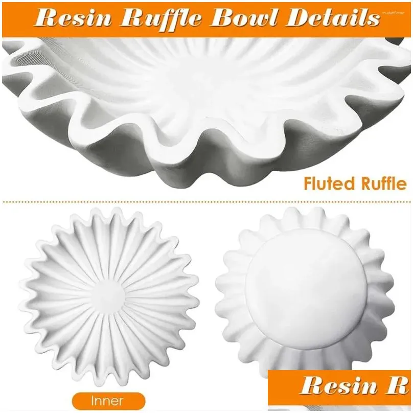 dinnerware sets fluted ruffle decorative bowl resin scallop fruit key for entryway table coffee dining console