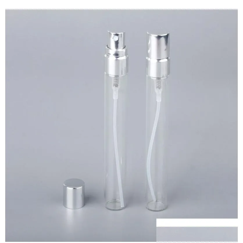 Perfume Bottle 100Pcs/Lot 10Ml Sample Spray Portable Par Refillable Container Travel Atomizer Women Per For Gift Drop Delivery Healt Dhivr