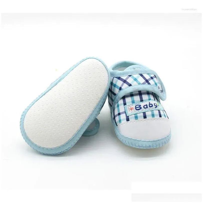 first walkers born baby boys girls shoes cotton plaid casual toddler prewalker soft sole