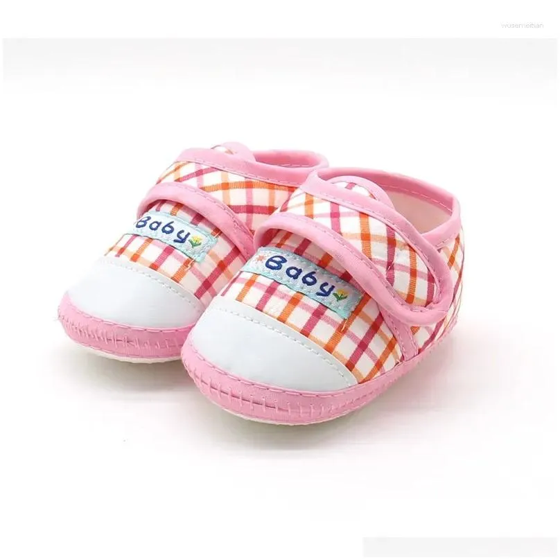 first walkers born baby boys girls shoes cotton plaid casual toddler prewalker soft sole