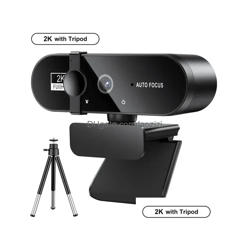 webcam 4k 2k web camera 1080p mini 30fps usb camera full hd web cam with microphone tripod autofocus webcam for pc  laptop 240104