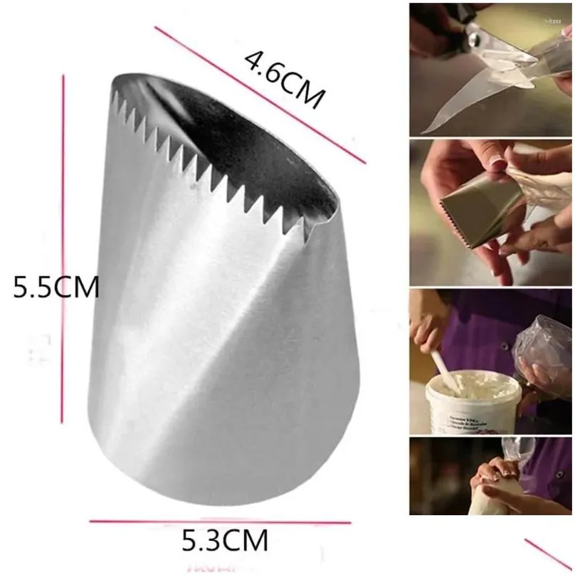 baking tools extra large stainless steel nozzle icing piping nozzles cream cake decorating pastry tip fondant accessories
