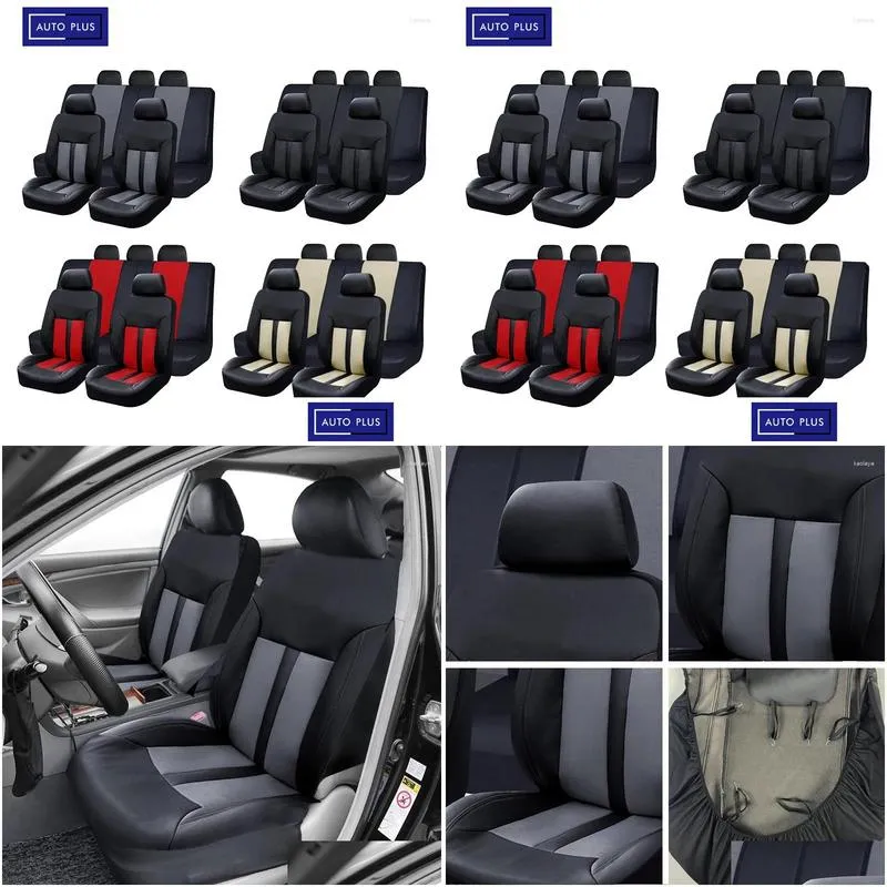 car seat covers auto plus universal size pu leather fit for most suv truck  accessories interior cushion cover