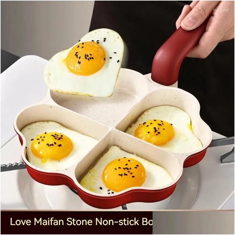 pans fried egg pan stone poached ware small non-stick love breakfast burger cake