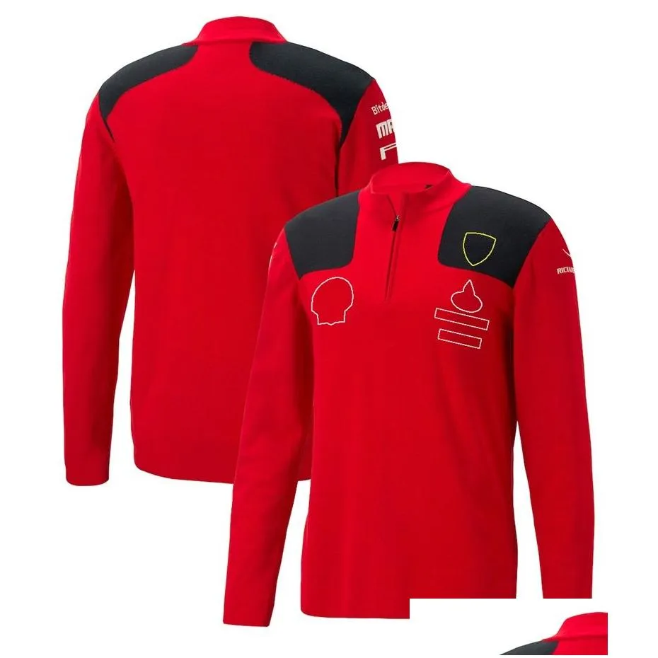 f1 racing suit 2023 red hooded sweater mens autumn and winter team suit