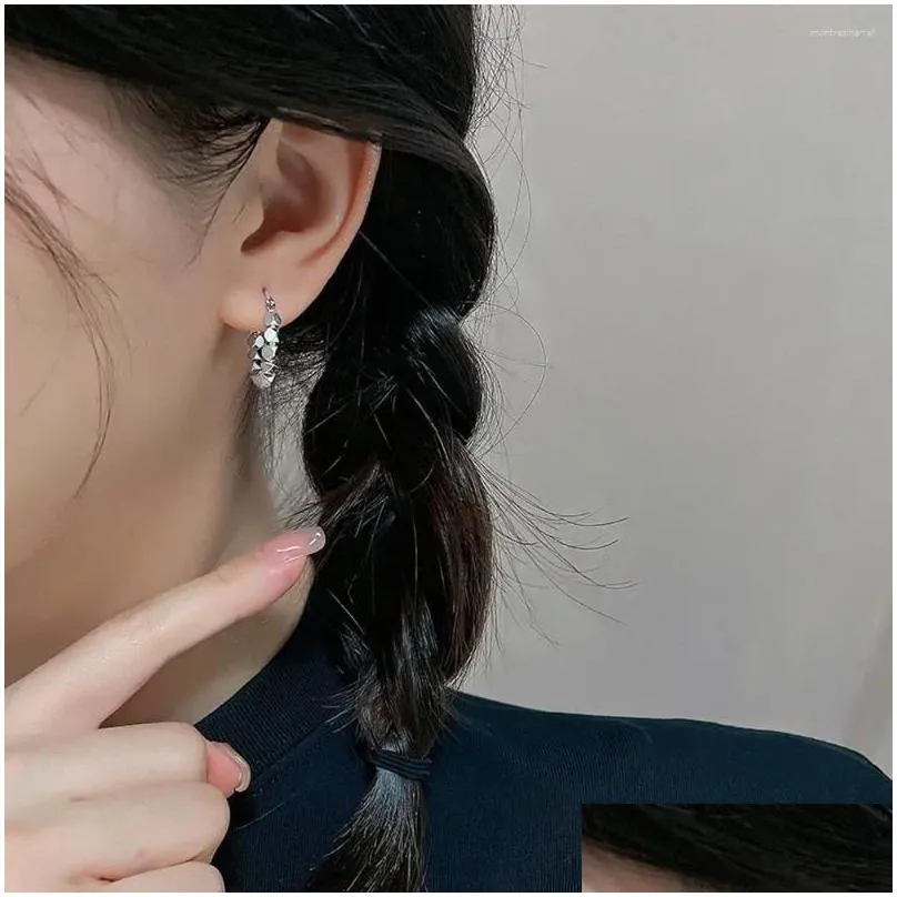 hoop earrings geometric fashion men paved stones girls female ear jewelry circle earring women korean style