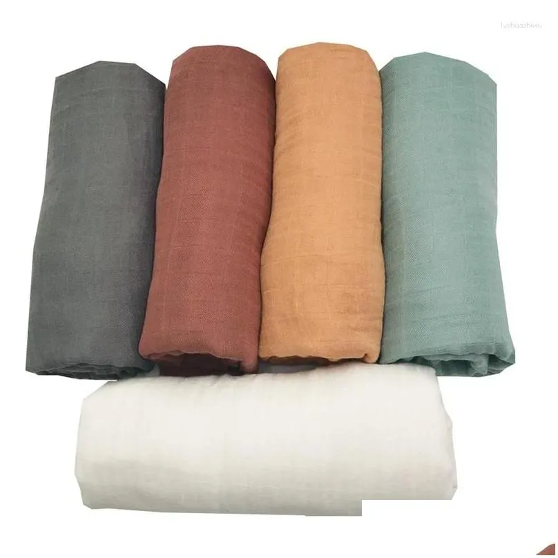 blankets lashghg bamboo cotton muslin swaddle blanket born diaper accessories soft wrap baby bedding bath towel solid color