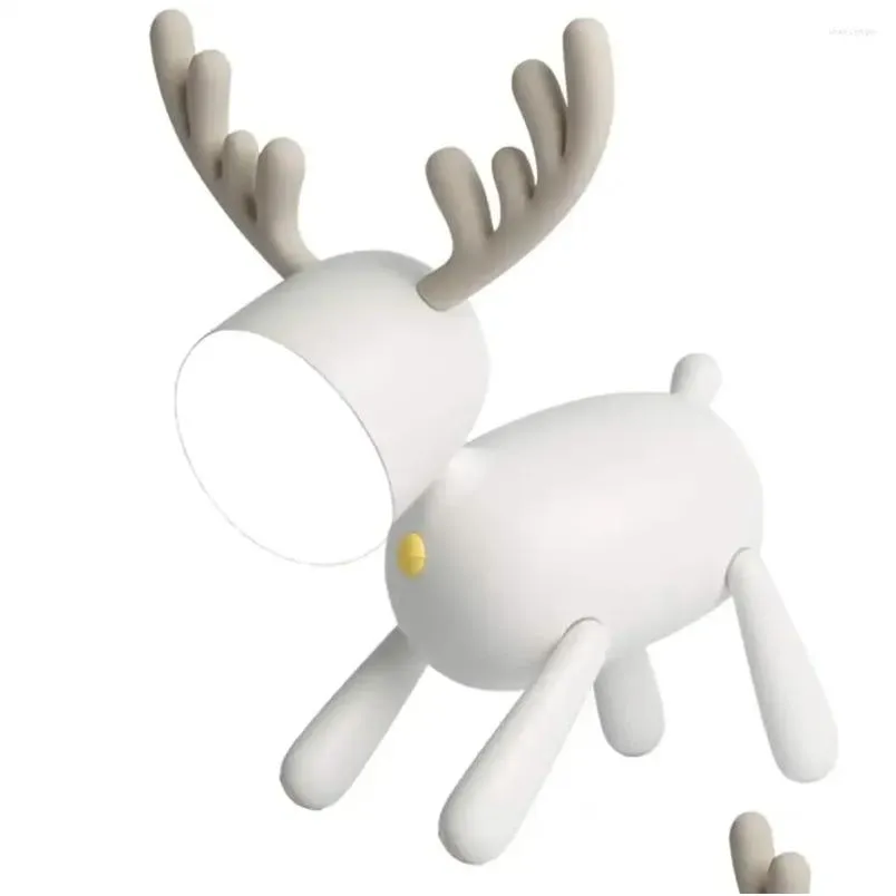 Table Lamps Unique Deer Mood Night Light With Usb Charging Lamp Timing Function 360 Degree Rotation Drop Delivery Lights Lighting Ind Dhykn