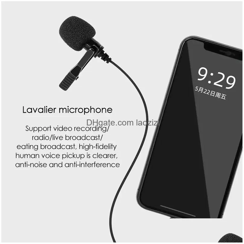 microphones lavalier microphone two-head for notebooks cameras tablets and recorders