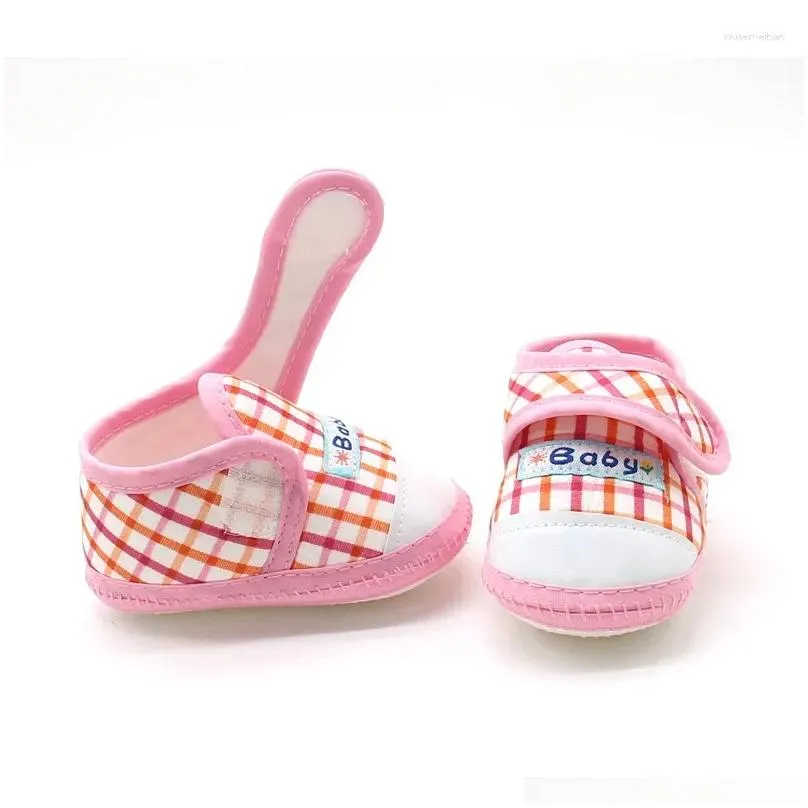 first walkers born baby boys girls shoes cotton plaid casual toddler prewalker soft sole