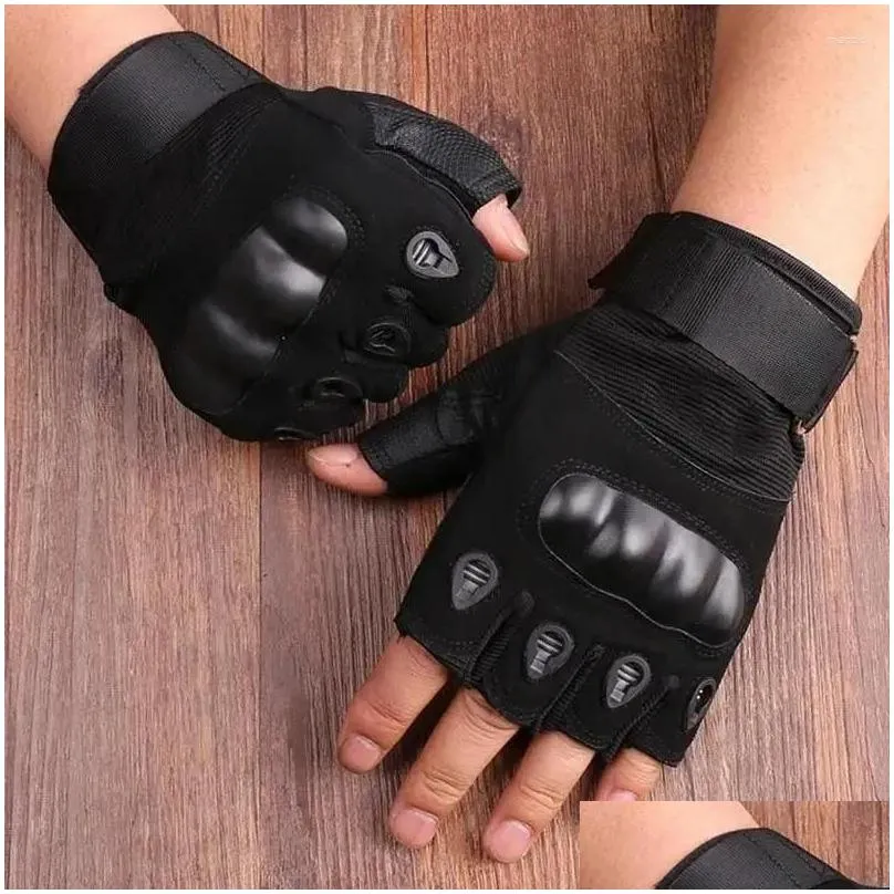 cycling gloves tactical for men`s hard shell protection anti slip and wear-resistant sports outdoor training half finger