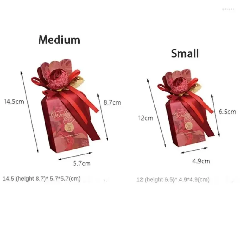 gift wrap 10pcs creative wedding favor box with pearl ribbon paper packaging boxes party decor chocolate candy