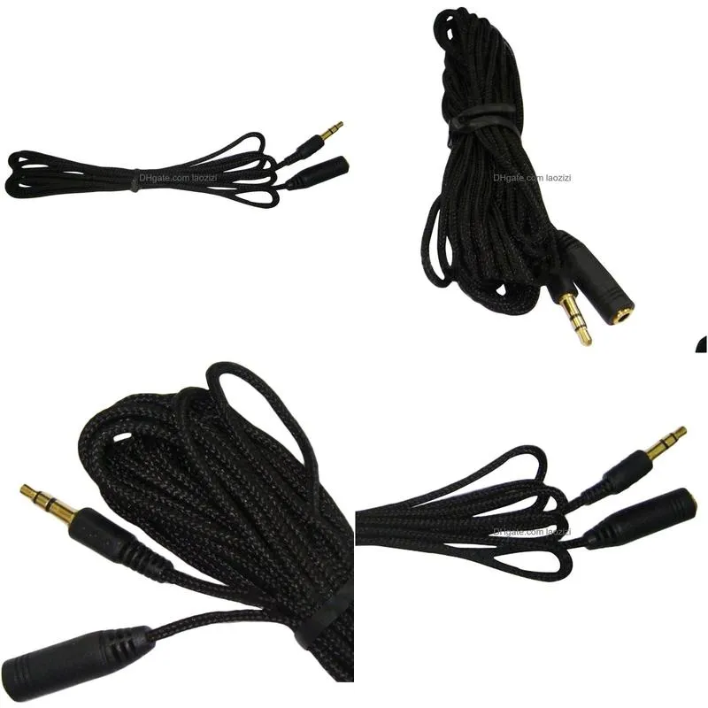 3.5mm stereo audio earphone extension cable 5m//1.5m ultra long for headphone computer cellphone mp3/4