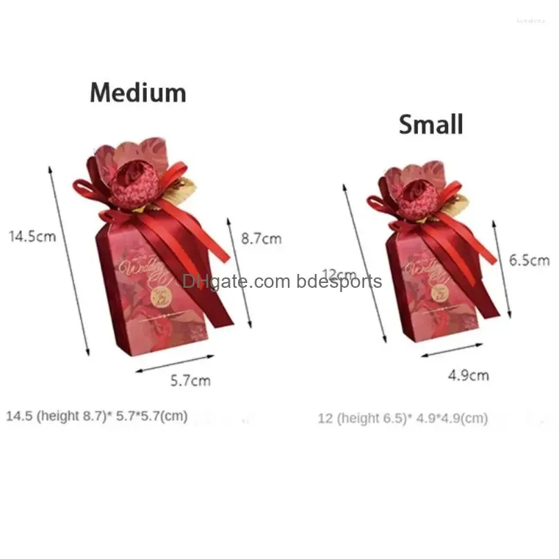 gift wrap 10pcs creative wedding favor box with pearl ribbon paper packaging boxes party decor chocolate candy