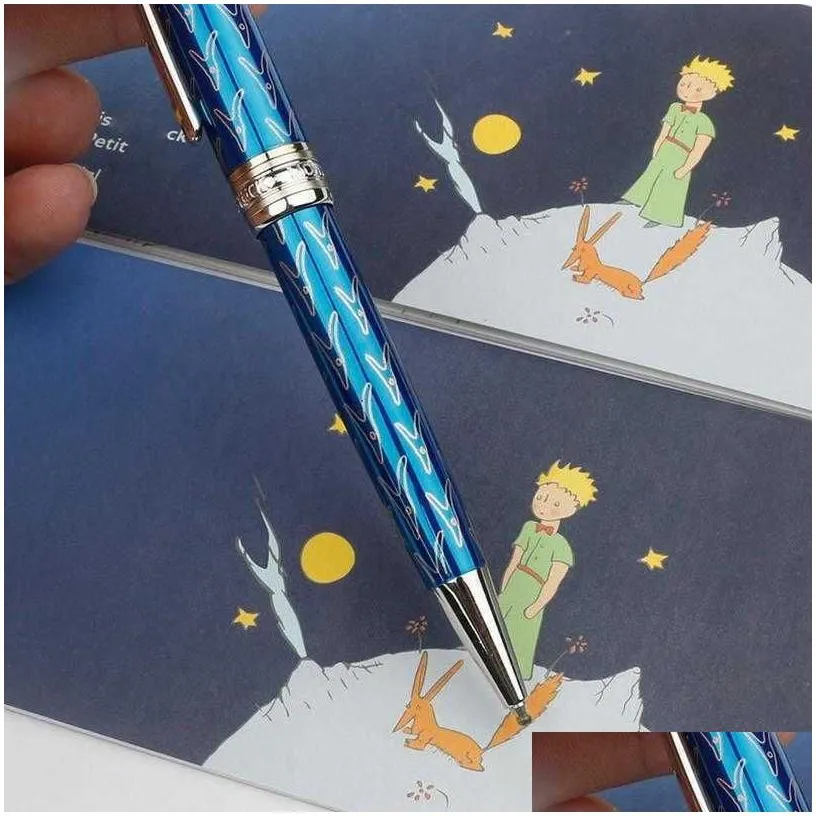 Ballpoint Pens Wholesale Blue Promotion Dark Petit Prince Rollerball Pen Designer Writing Smooth Drop Delivery Office School Busines Dhzr2