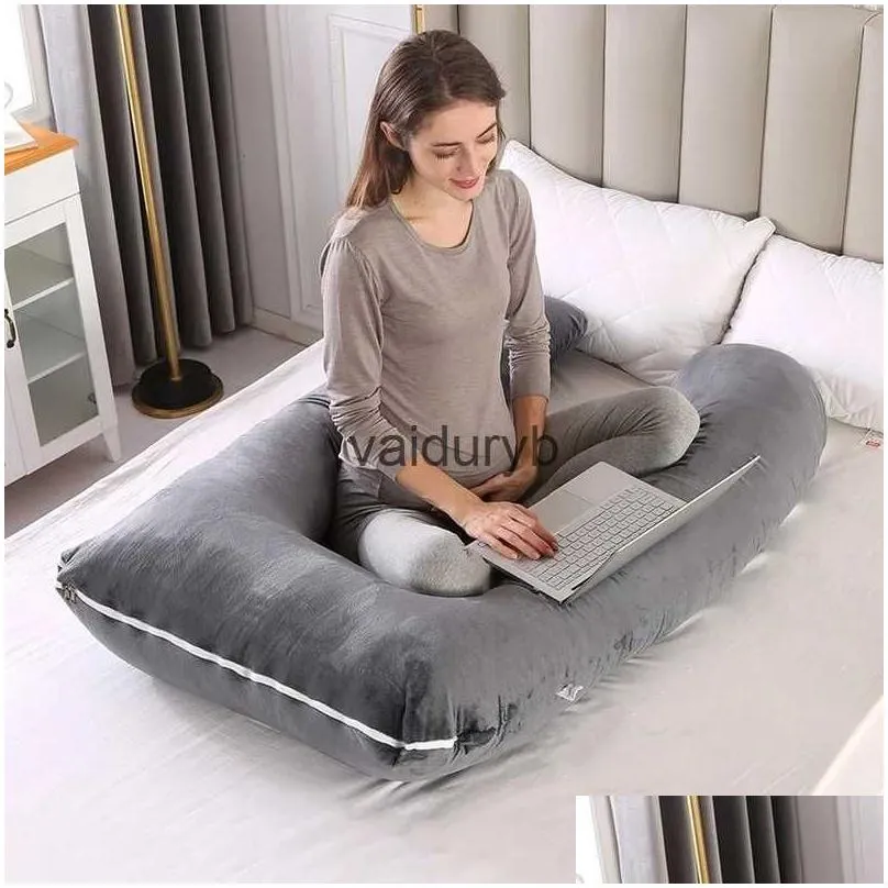 maternity pillows soft fleece pregnant case gravida u type lumbar pillowcase multi function side protect cushion cover for pregnancy