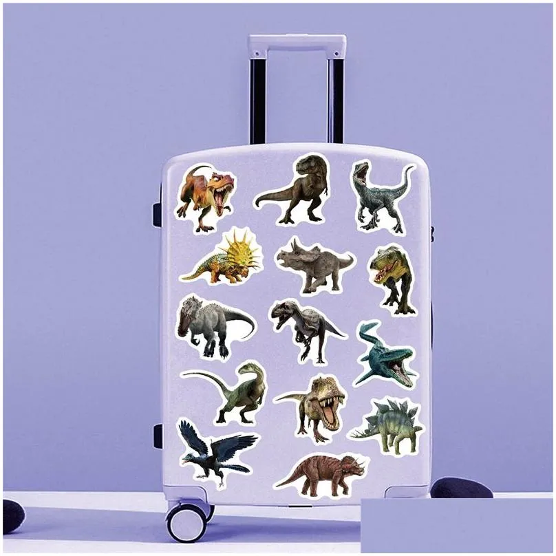 50pcs dinosaur stickers cute waterproof cartoon sticker for kids for stationery luggage teaching rewards b007