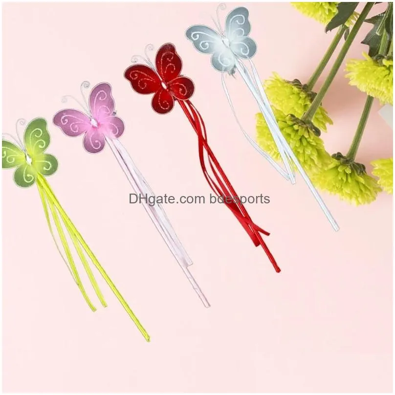party decoration 12pcs wand glitter sparkle tassel fairy roleplay insect shaped performance prop for children kids