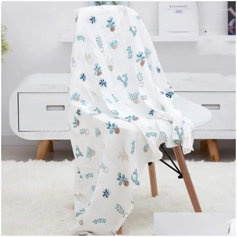 blankets baby bath towel 120x110cm muslin swaddle wrap cotton beach shower blanket cute soft two layer gauze infant stroller cover