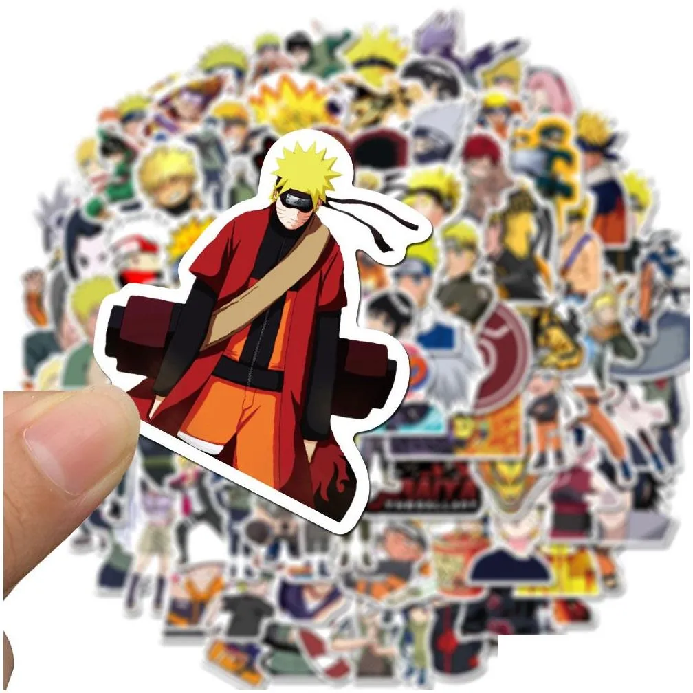 100 pcs mixed car sticker japanese anime for laptop skateboard pad bicycle motorcycle ps4 phone luggage decal pvc guitar fridge