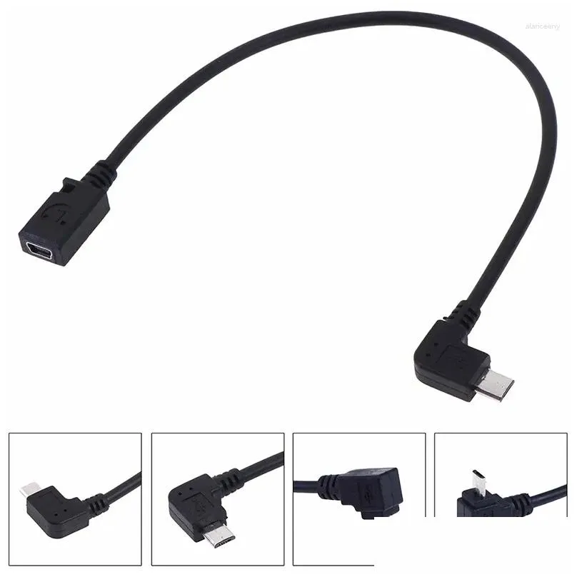 computer cables micro usb 2.0 5pin male to mini female extension connector long plug 90 degree down& up& right left angled adapte